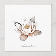 WHITE LOTUS INVITATION CARD