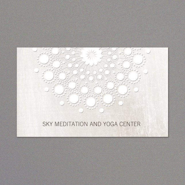 White Lotus Mandala Yoga and Meditation Instructor Business Card (Creator Uploaded)