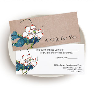 White Lotus Massage Therapist Gift Certificate