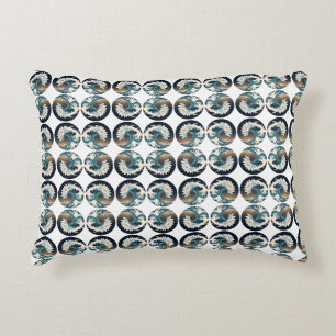 White Lotus & Ocean Wave – Elegance in Motion Decorative Cushion