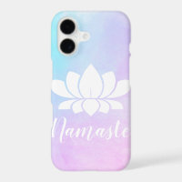 White Lotus Silhouette Namaste Pink & Blue Pastel