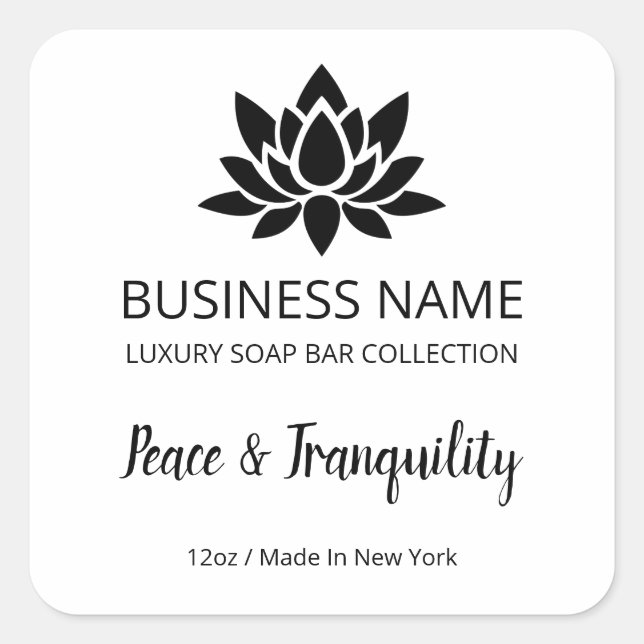 White Lotus Soap Bar Product Labels (Front)
