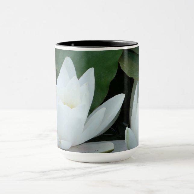 White Lotus Throw Pillow  Mug (Center)