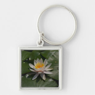 White Lotus Waterlily Keychain