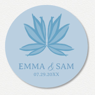 White Lotus Wedding  Classic Round Sticker