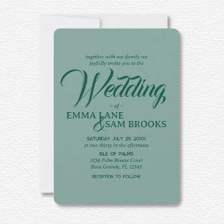 White Lotus Wedding  Invitation