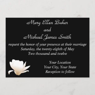 White Lotus Wedding Invitation