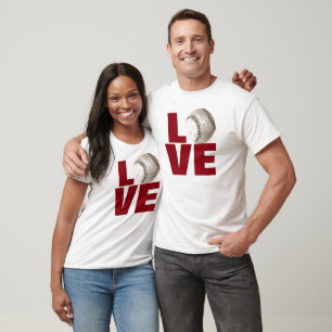 White Love Baseball T-Shirt - Popular Sport Games