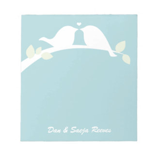 White Love Birds Notepad