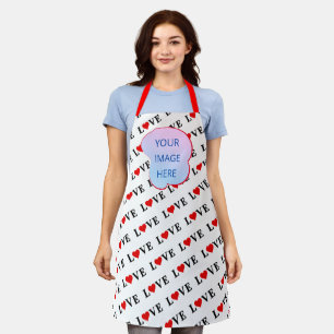 White LOVE Minimalist Apron