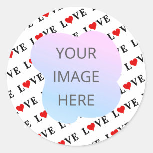 White LOVE Minimalist Classic Round Sticker