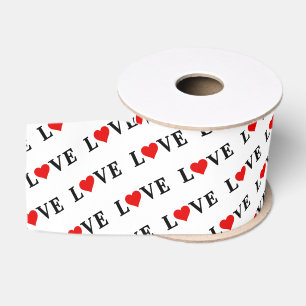 White LOVE Minimalist Grosgrain Ribbon