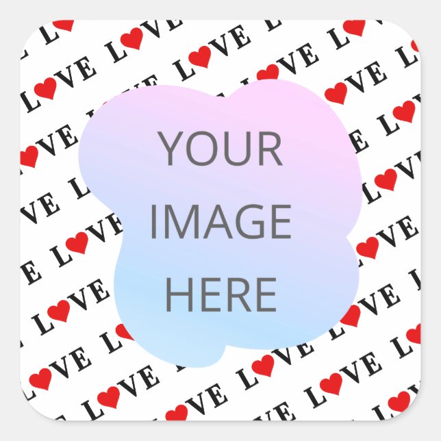 White LOVE Minimalist Square Sticker (Front)