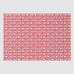 White Love Pattern Tissue Paper