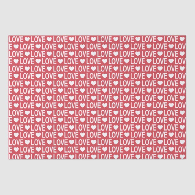 White Love Pattern Tissue Paper (Front)
