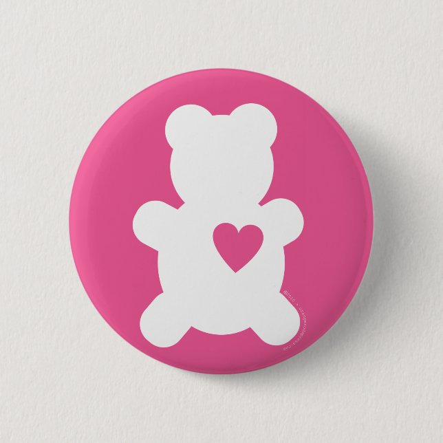 White Love Teddy Button (Front)