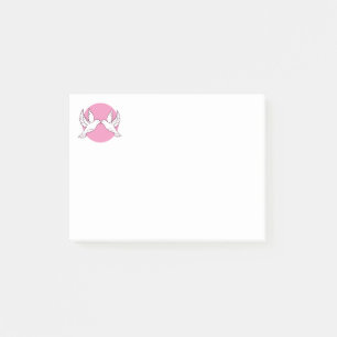 White Lovebirds Pink Wedding Love - Doves Post-it Notes