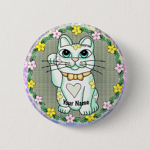 White Lucky Cat pin