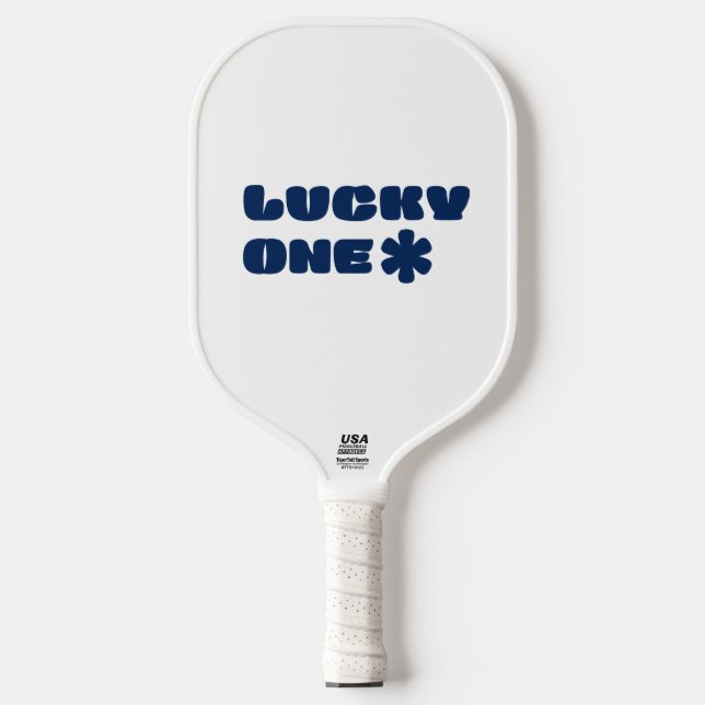 White Lucky One Pickleball Paddle (Front)