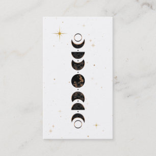 *~* White Lunar Cosmic Moon Phases Universe Shaman Business Card