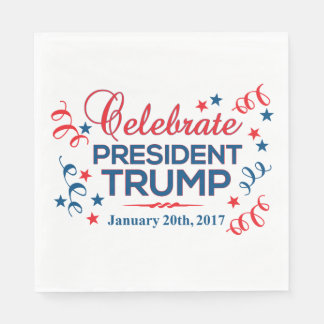 White Luncheon Paper Napkins Celebrate Trump