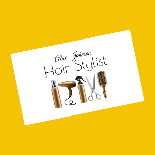 white luxury elegant professional hair salon   business card