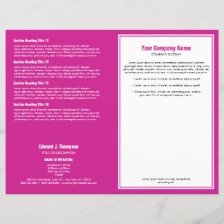White Magenta Simple Border Brochure