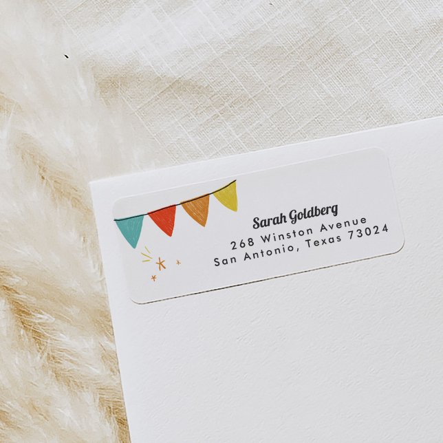 White Magic Show Return Address Labels (Kids party banner return address labels.)