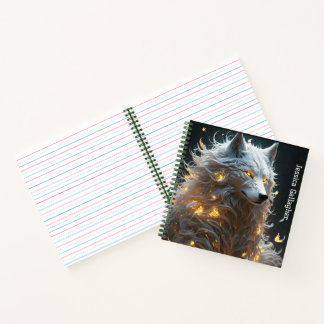 White Magical Wolf Notebook