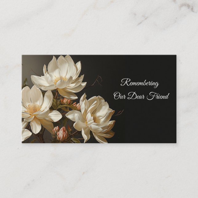 White magnolia branch with blossom enclosure card (Front)