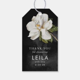 White Magnolia Bridal Shower Favour Tags