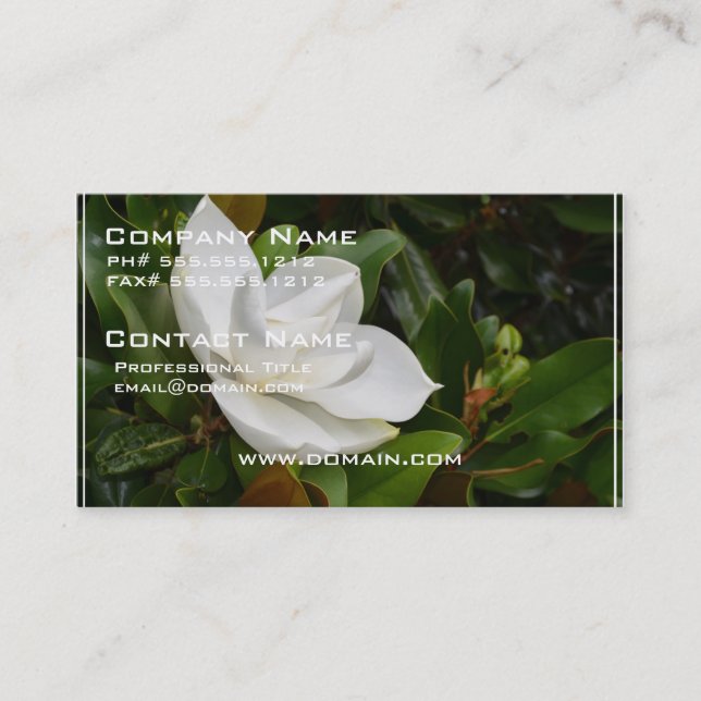 White Magnolia Business Card (Front)