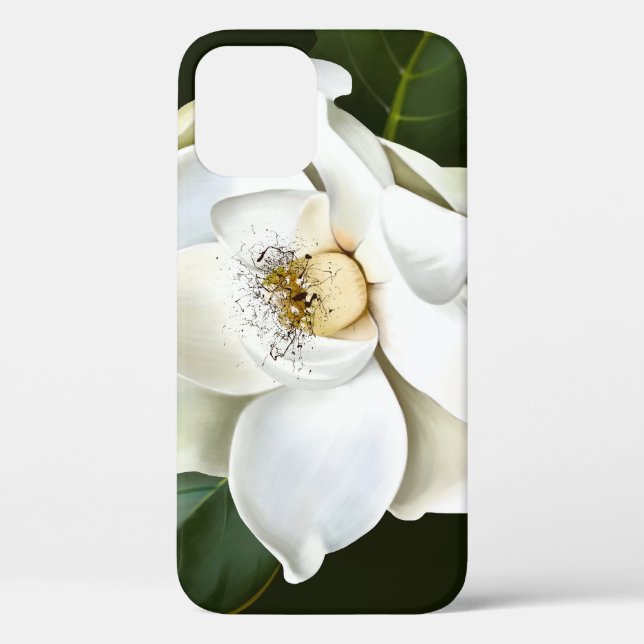 White Magnolia Closeup Green Background Case-Mate iPhone Case (Back)
