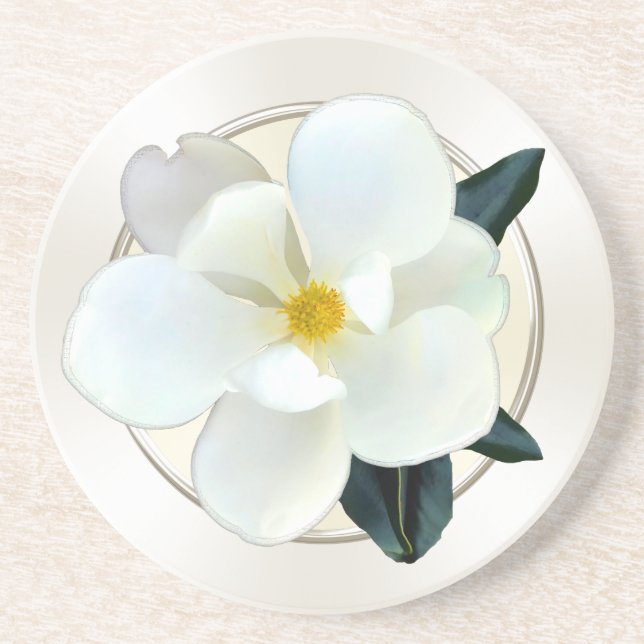 White Magnolia Coasters, Buy 1 or a set of 4 Coaster (Front)