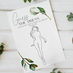 White Magnolia Floral Bridal Game Guess the Dress Flyer