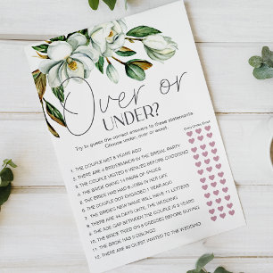White Magnolia Floral Bridal Game Over Under Flyer
