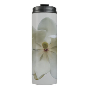 White Magnolia Flower on a thermal tumbler