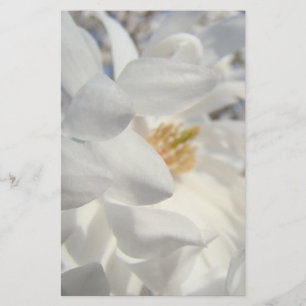 White Magnolia Flower stationery custom