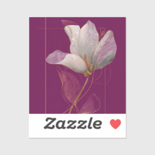White Magnolia Gold Line Magenta
