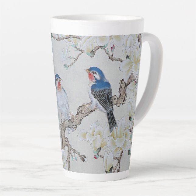 White Magnolia  Latte Mug (Right Angle)
