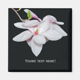White Magnolia Magnet