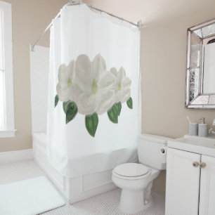 White Magnolia Magnolias  Shower Curtain