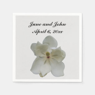 White Magnolia Paper Napkins