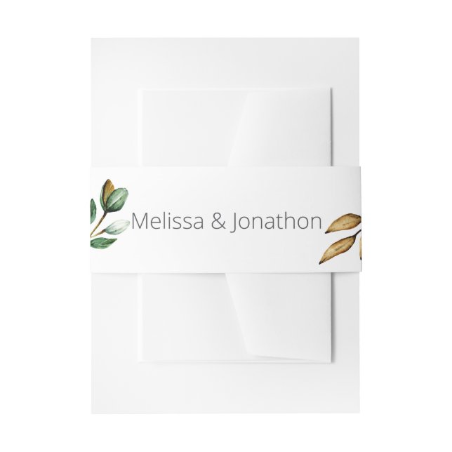 White Magnolia Rustic Floral Elegant Wedding Invitation Belly Band (Front Example)