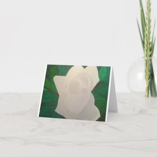White Magnolia, Small, 4" x 5.6" Card (Front)