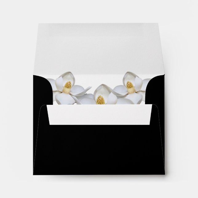 White Magnolia - Thank You & RSVP Card (A2) Envelopes (Back (Bottom))