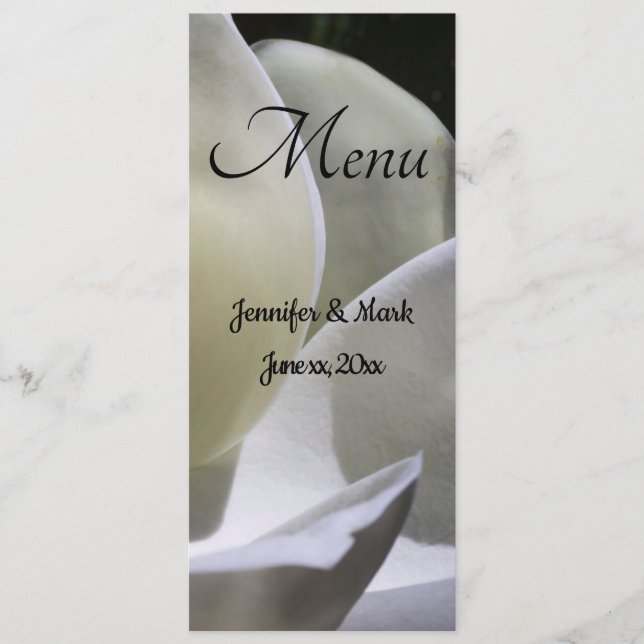 White Magnolia Wedding Dining  Menu (Front)