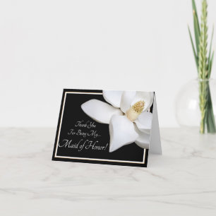 White Magnolia Wedding Thank You Maid of Honour