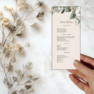 White Magnolias and Butterfly Wedding Dinner Menu