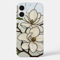 White Magnolias Stained Glass Illusion
